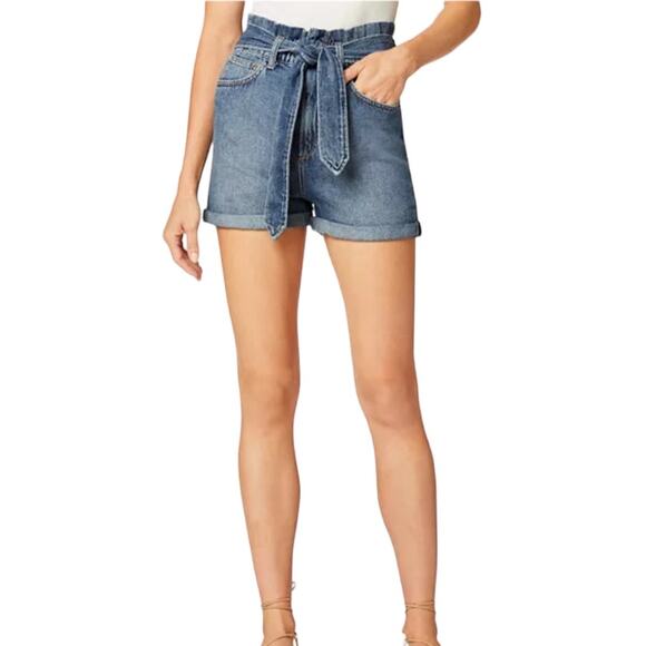 Joes Jeans Paperbag Waist Belted Denim Shorts Med Wash NEW Size 29 - Picture 5 of 8